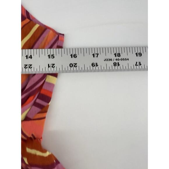 Wild Fable Women's Funky Print Orange Pink Stripe Dress Extra Small Retro New - Picture 5 of 10